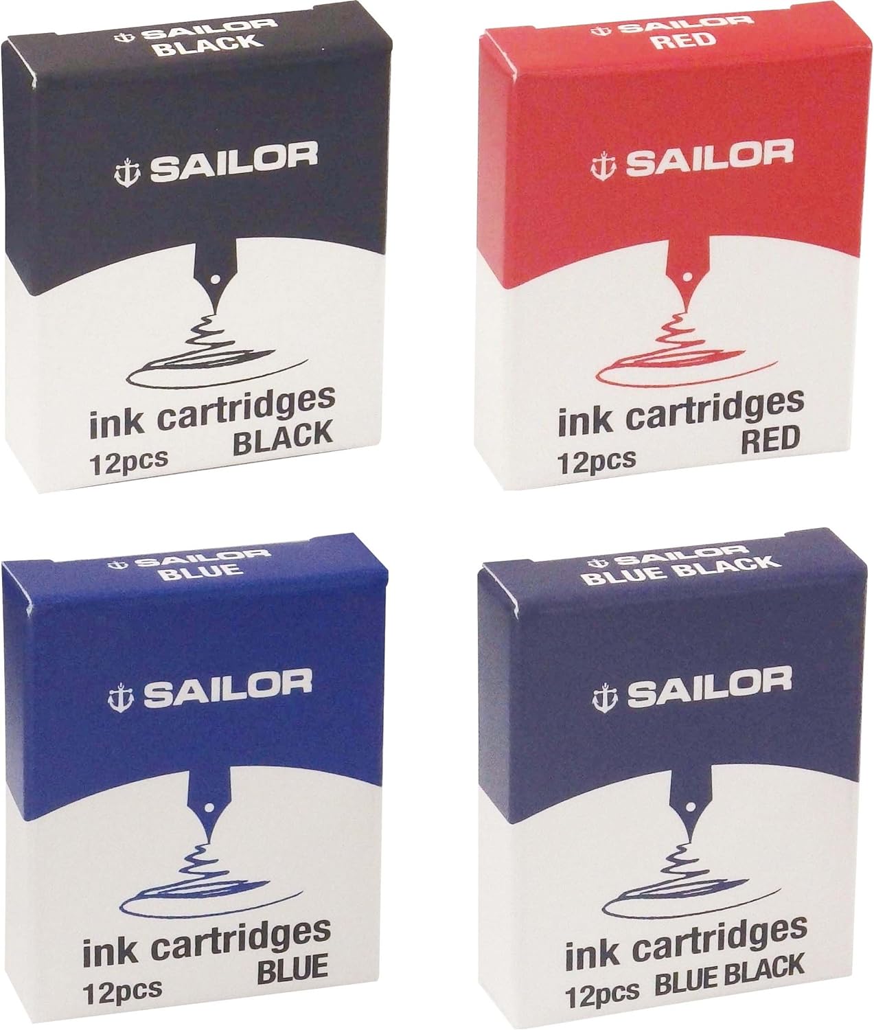 Sailor- Cartouche d'encre Noir pour stylos plume Sailor