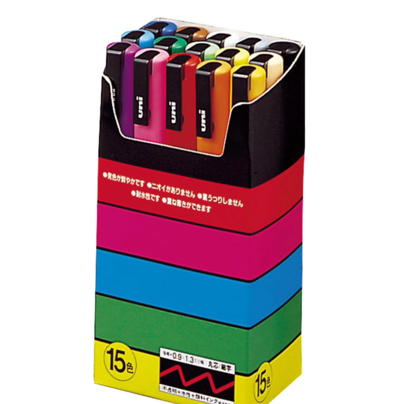 Uni Posca PC 3M lot de 15  marqueurs de peinture pointe fine