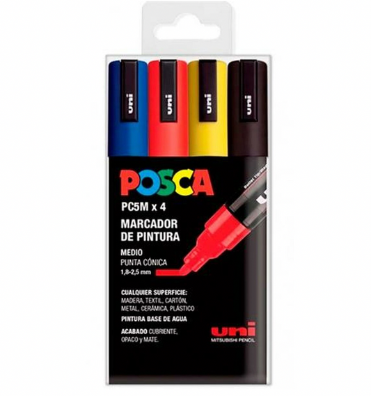 UNI Posca marqueurs de peinture PC 5M Lot de  4 version european