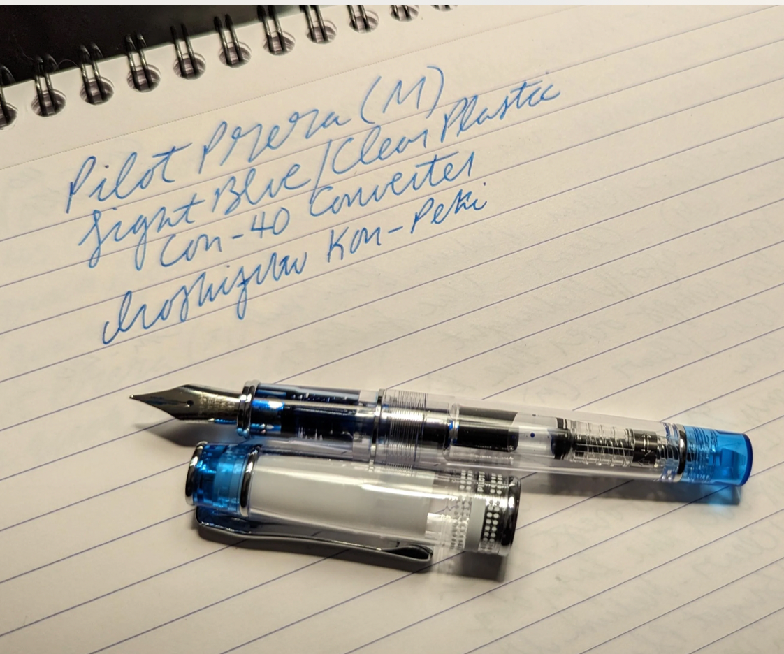 Pilot Prera Iro-Ai Fountain Pen, Transparent Nib (Moyenne / Fine) bleu clair