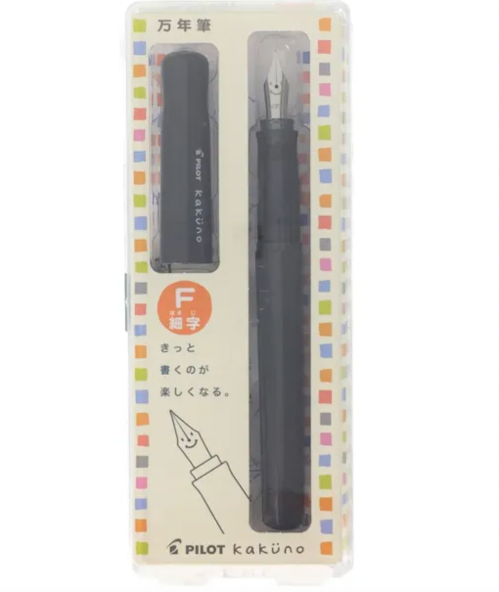 Pilot Kakuno Fontaine Stylo plume à pointe fine Gris Noir