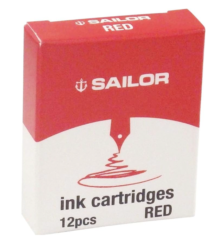 Sailor- Cartouche d'encre Rouge pour stylos plume Sailor